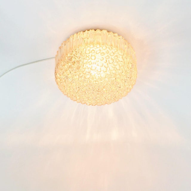 Metal Mid-Century Modern Amber Bubble Glass Flush Mount by Helena Tynell for Limburg, 1970s For Sale - Image 7 of 12