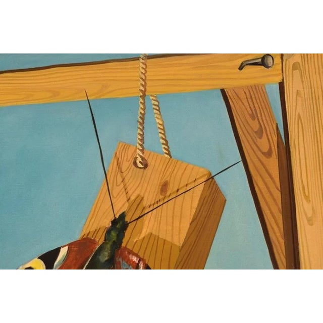 Thomas Hafström, Butterfly on Woodwork, Sweden, Oil on Canvas, Framed For Sale - Image 4 of 8