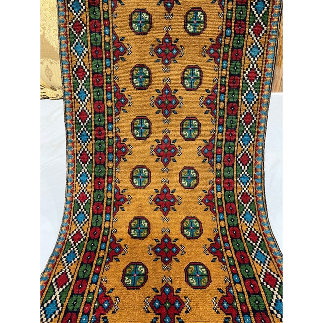 Art Deco Mustard Gold Mori Gul Tribal Oriental Runner Rug, 2'10" X 9'4" For Sale - Image 3 of 16