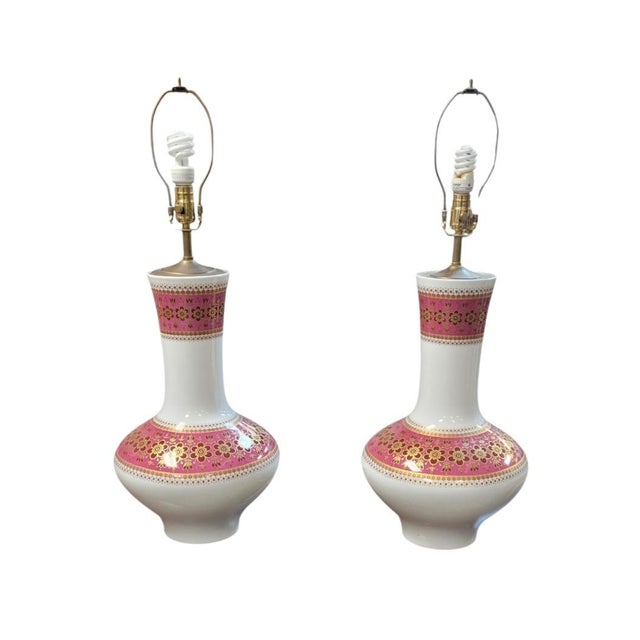 1960s Mid Century Modern Bavarian Tischvase Lamps - Pair For Sale - Image 11 of 11