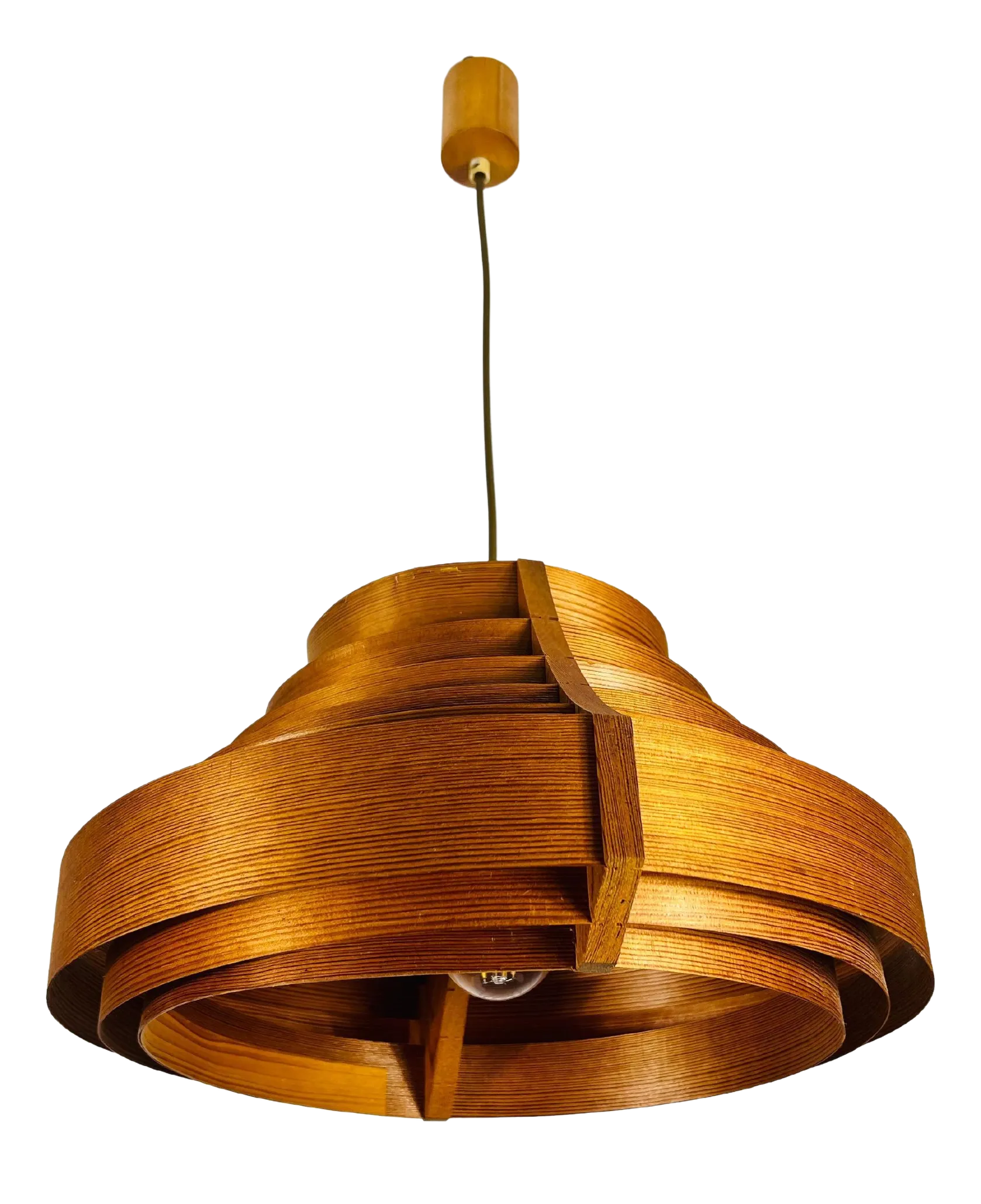 Mid-Century Wooden Pendant Lamp by Hans-Agne Jakobsson, Sweden