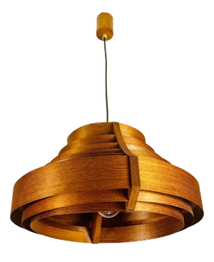 Mid-Century Wooden Pendant Lamp by Hans-Agne Jakobsson, Sweden, 1960s