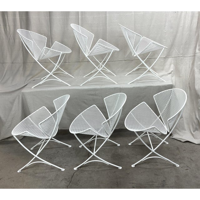 Mid-Century Modern Mid 20th Century Set of Six "Orange Slice" Chairs by Maurizio Tempestini for Salterini, Professionally Restored For Sale - Image 3 of 13