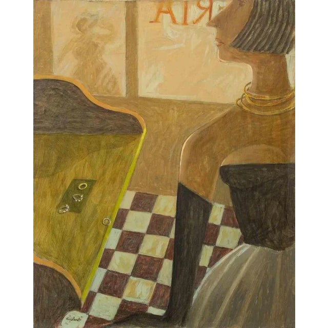 1970s Alberto Gallerati, An Almost Mature Choice, Oil on Canvas, 1970s For Sale - Image 5 of 5