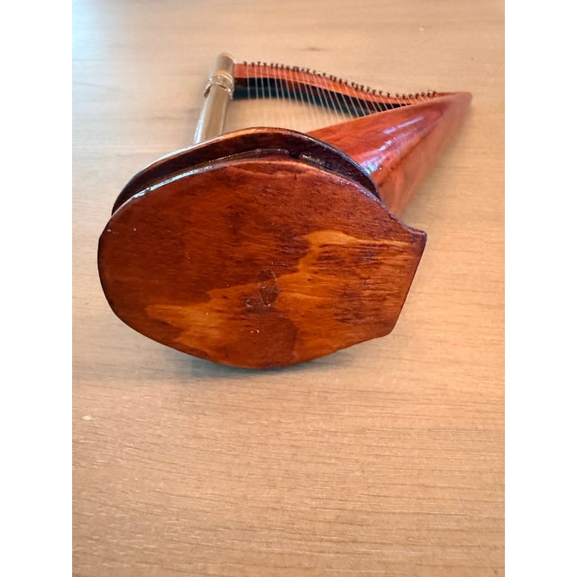 Vintage Wooden Miniature Harp For Sale - Image 9 of 10