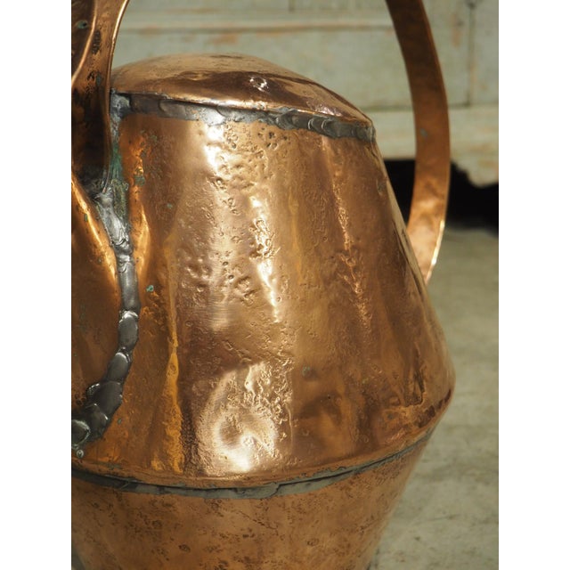 18th Century 18th Century Hand Formed French Copper Arrosoir Water Pitcher For Sale - Image 5 of 17
