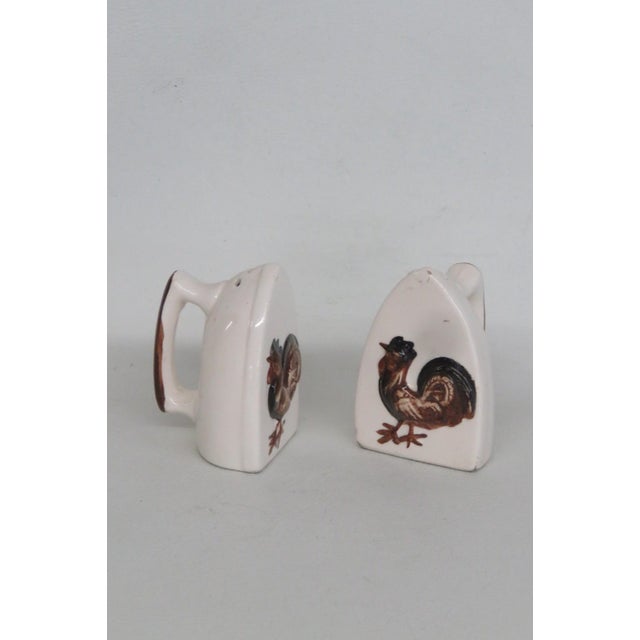 Mid 20th Century Iron Shaped Salt and Pepper Shaker 2 Pair With Rooster Motif For Sale - Image 9 of 13