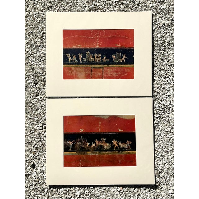 Vintage Italian Pompeii Fresco Original Prints - Set of 2 For Sale - Image 4 of 10