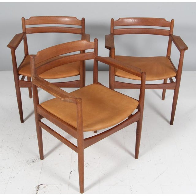 Armchairs Danish dining chairs in oiled oak designed by Poul Volther for Sorø Stolefabrik, circa mid-1960s. New...