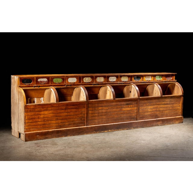 C. 1909 Mercantile Rolltop Grain Counter For Sale - Image 4 of 9