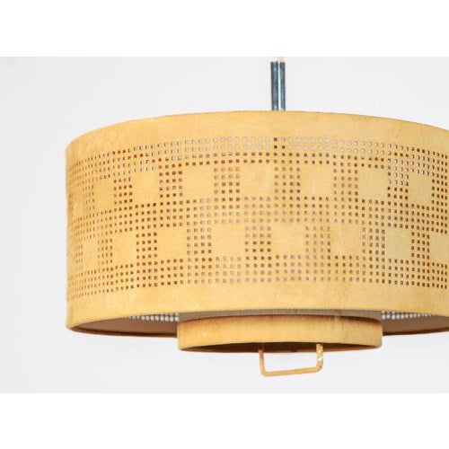 Leather Pull Pendant attributed to Charlotte Wawer for Home Lighting, Germany, 1970s For Sale - Image 4 of 7