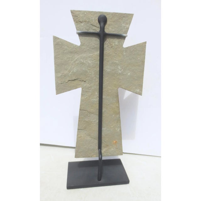 Stone Slate Celtic Cross For Sale - Image 4 of 5