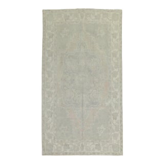 Pale Vintage Turkish Oushak - 4' x 7'11" For Sale