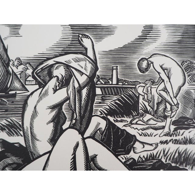 Paul Vera, The Bathers, 1928, Original Woodcut For Sale - Image 6 of 7