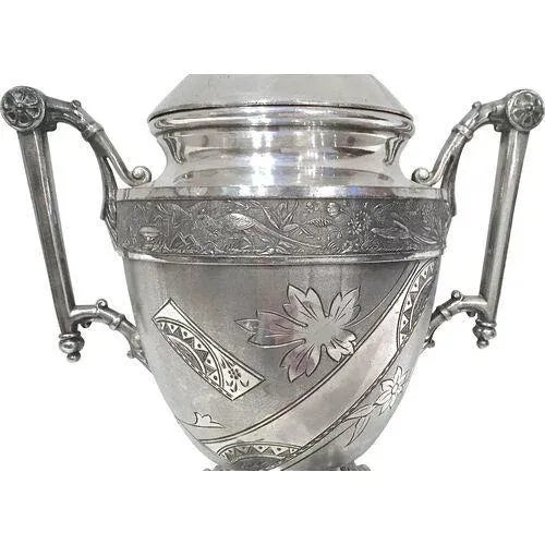 19th Century Antique Aesthetic Movement Silver Sugar Urn For Sale - Image 5 of 11