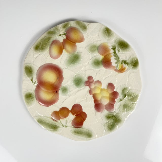 1970s Earthenware Cake or Serving Dish with Fruit Motif from Salins, 1960s For Sale - Image 5 of 8
