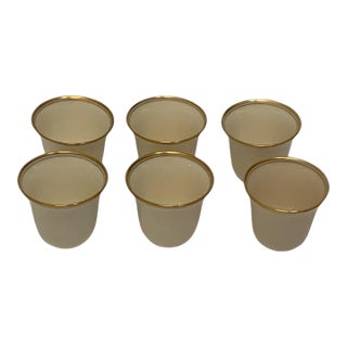 Antique Lenox Ivory Porcelain Gold-Banded Demitasse Replacement Insert Cups - Set of Six For Sale