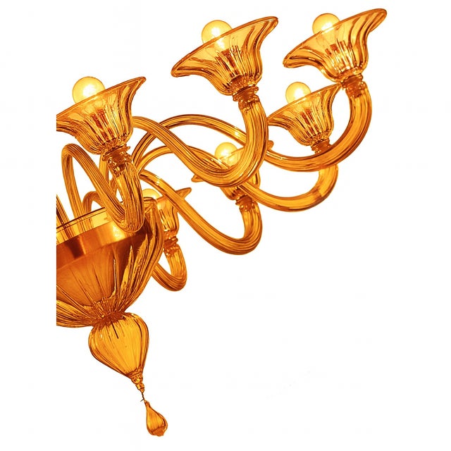 Murano Italian Contemporary Modern Elegant "Rigadin" Murano Glass Chandelier For Sale - Image 4 of 5