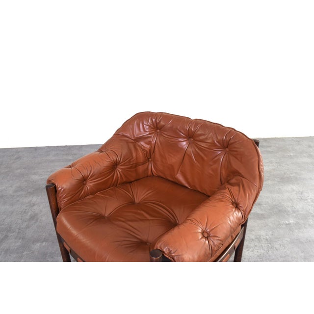 Brown Mid-Century Oak & Leather Armchair by Arne Norell for Coja, 1960s For Sale - Image 8 of 13