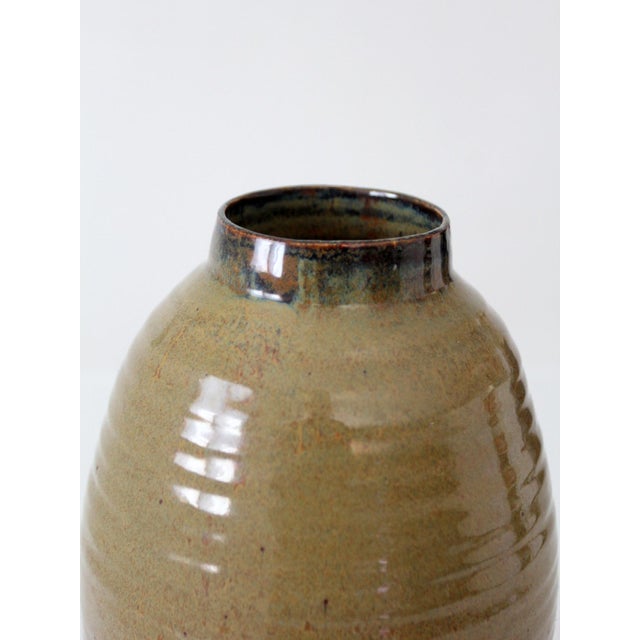 Late 20th Century Vintage Handmade Studio Pottery Vase For Sale - Image 5 of 10