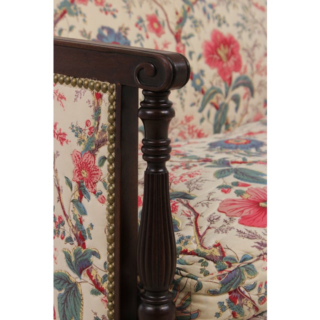 Hickory Chair Mahogany Frame Sheridan Style Loveseat Settee For Sale - Image 13 of 17