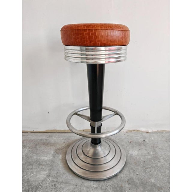 Art Deco Inspired Bar Stools by Go-in Desig,n Munich, Germany, 1980s, Set of 4 For Sale - Image 4 of 16