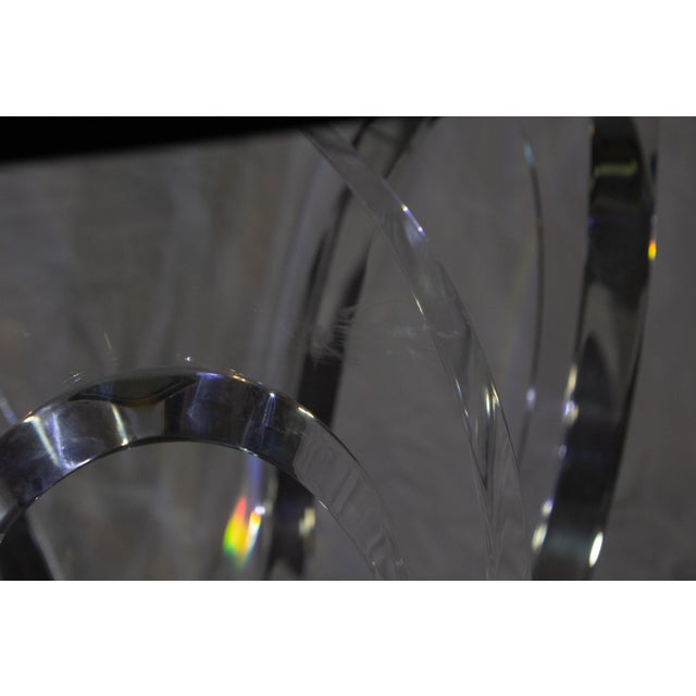 Pair of “Eclipse of Time” Table, Usa 1990 Acrylic, Glass Signed at Base Mikhail Lozniko For Sale - Image 4 of 7
