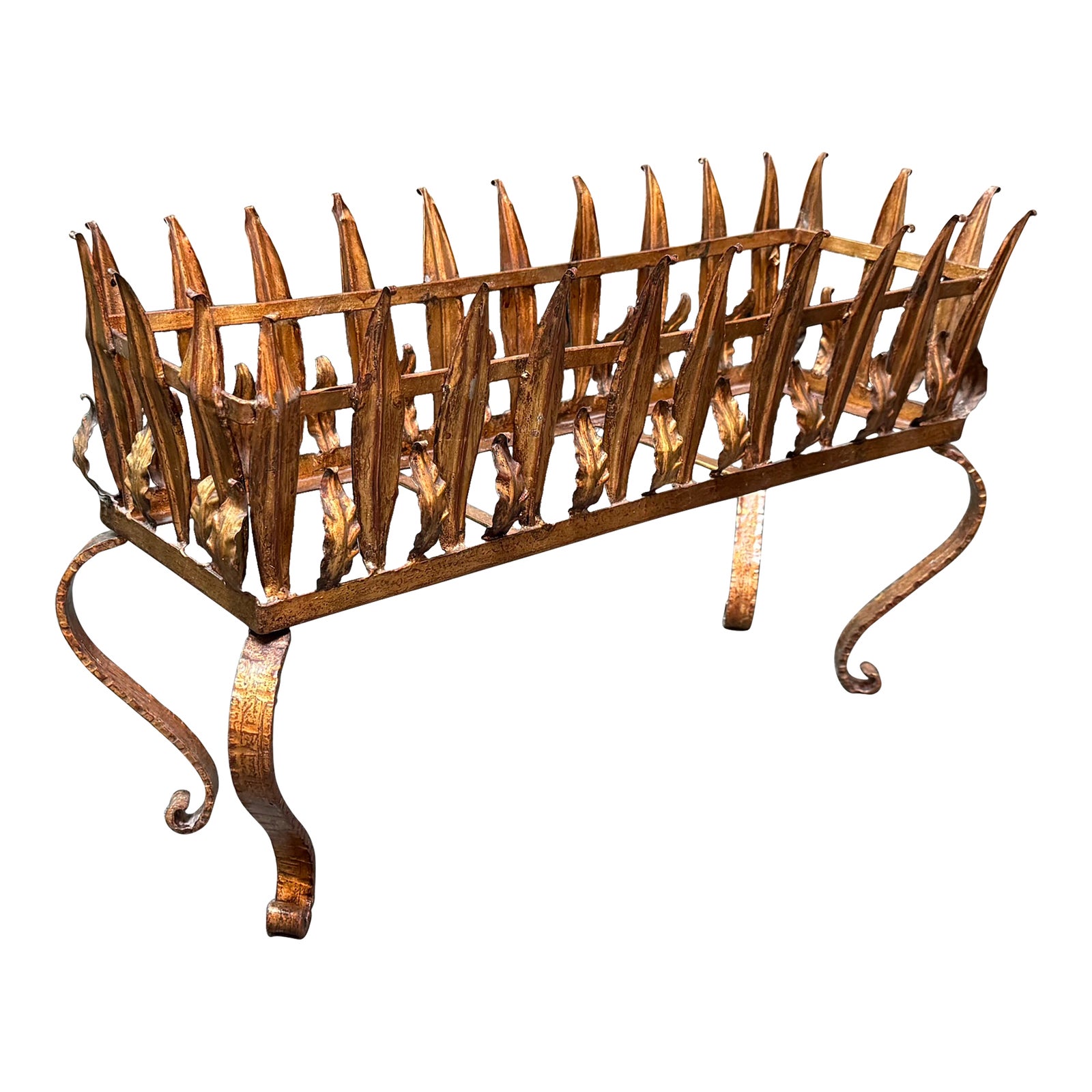 Vintage Regency French Gilt Finish Planter/Log Rack | Chairish
