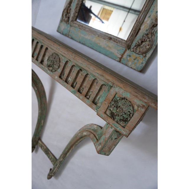 Melissa Levinson French Louis XVI Style Painted Console & Mirror From Mla For Sale - Image 4 of 14