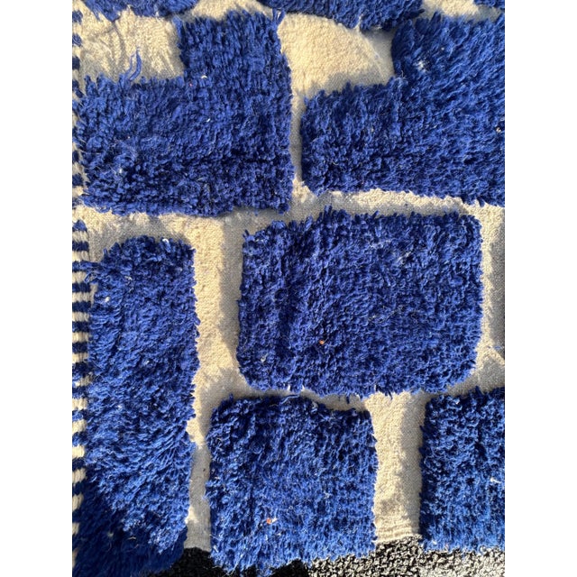 2020s Berber Blue Moroccan Mrirt Wool Rug For Sale - Image 5 of 7
