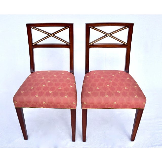 Burnt Umber 20th C Regency X Back Dining Chairs, Set of 6 For Sale - Image 8 of 13
