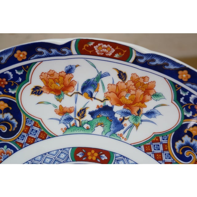 1980s 1982 Japanese Mann McMlxxxii Imari Octagonal Serving Platter & Bowl 12" For Sale - Image 5 of 15
