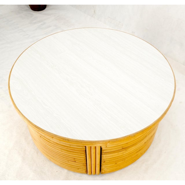 Hi-Lo Convertible Reed Coffee Dinette Game Table w/ Nesting Benches Stools Chair For Sale - Image 6 of 17