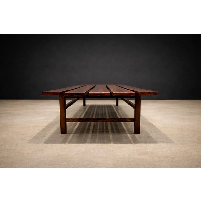 Mid-Century Modern Bench in Rosewood, Att. To Joaquim Tenreiro, 1960s For Sale - Image 3 of 12