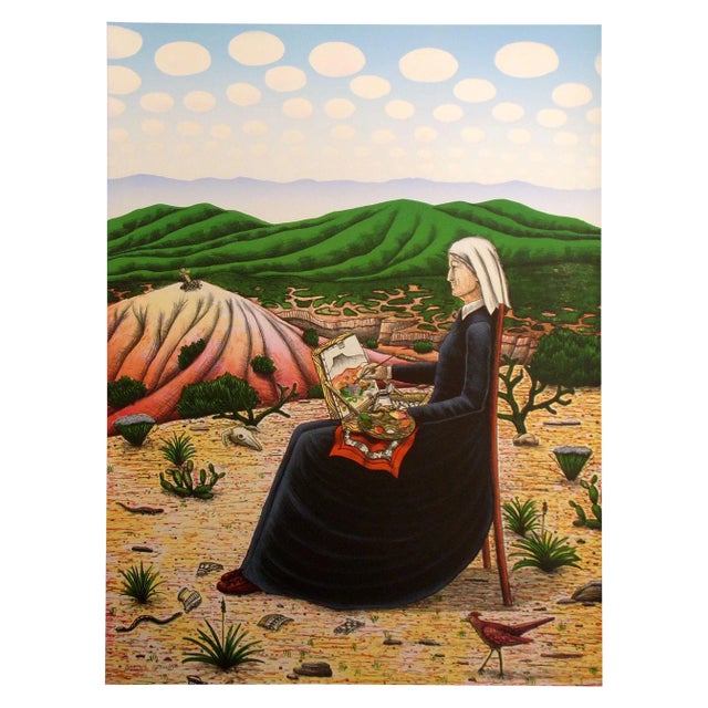 David Bradley "Georgia O'Keefe" Signed & Numbered Lithograph Art Print For Sale