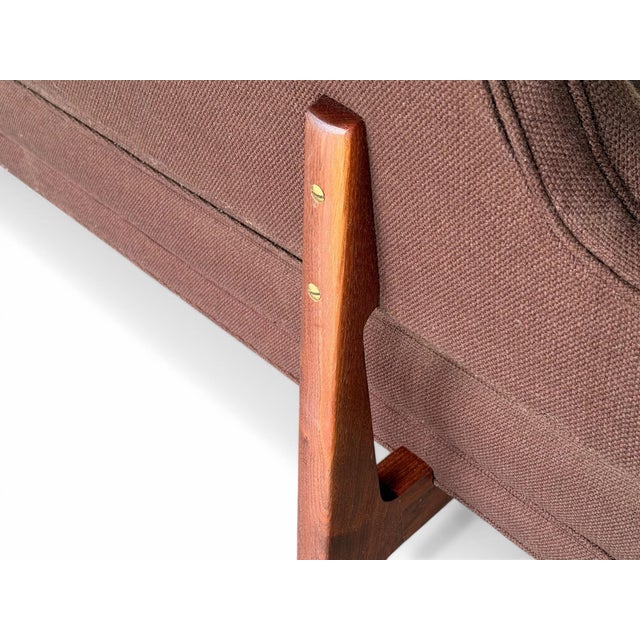 1950s Edward Wormley Sofa - Dunbar Model 486 - Walnut Bracket Back Mid Century Modern For Sale - Image 11 of 12