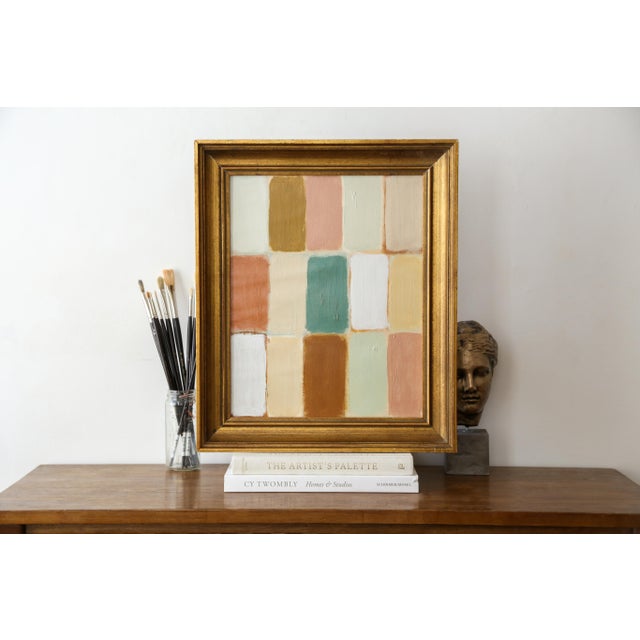 Original Framed Abstract Painting in Vintage Gold Frame For Sale - Image 15 of 17