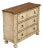 Painted Rustic European Style Three Drawer Chest With Distressed Finish For Sale