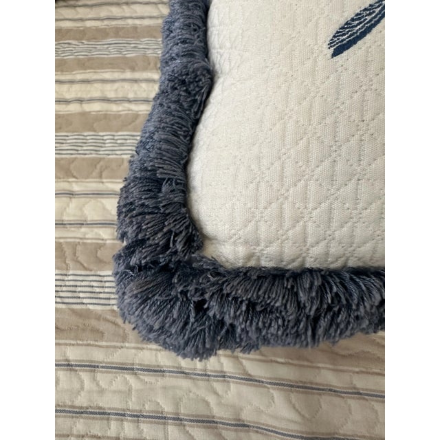 Modern Two Decorative Pillows With Dragon Flies and Fringe For Sale - Image 3 of 8