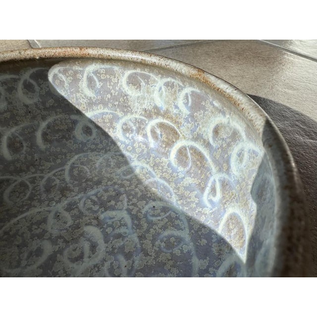 Crystalline Flow Glazed Studio Ceramic Bowl by Helma Klett, Fredelsloh, Germany, 1980s For Sale - Image 9 of 13