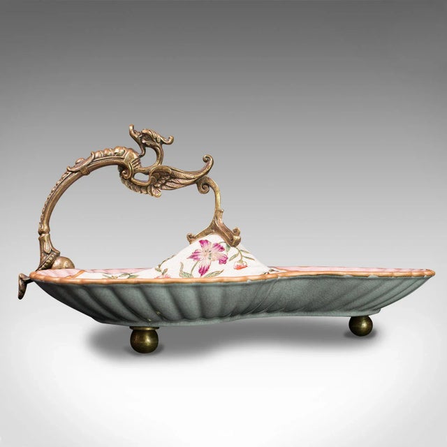 White Vintage Decorative Oriental Ceramic Olive Dish For Sale - Image 8 of 13