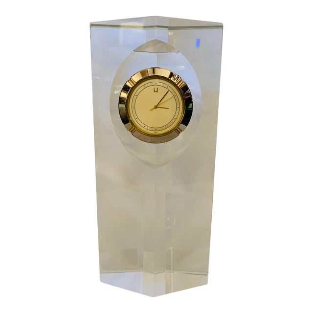 Vintage Hoya Museum Crystal Desk Clock For Sale
