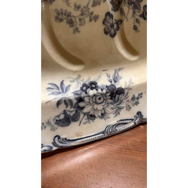 Antique Blue Transfer Ironstone "Sydney" Pattern Tree in the Well Meat Platter, Circa 1850 For Sale - Image 10 of 12