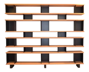 Early 21st Century Design Frères Large "Horizontale" White Oak and Black Steel Shelving Unit