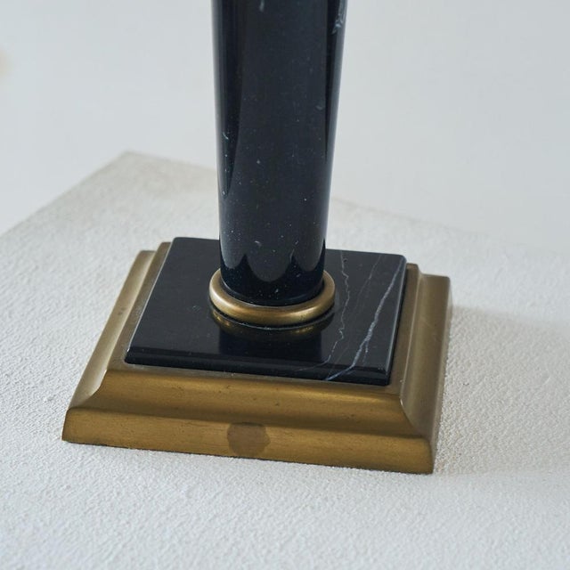 Metal Neoclassical Table Lamp in Marble and Brass, 1970s For Sale - Image 7 of 12