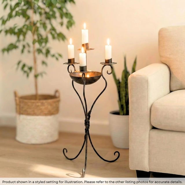 This is a vintage candle stand and is handcrafted by artisans using basic hand tools. Due to the nature of this creative...