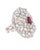 3.61 Carat Ruby Rose Cut Diamond 14 Karat White Gold Cocktail Ring A real statement piece - Ruby and Rose Cut Diamond...