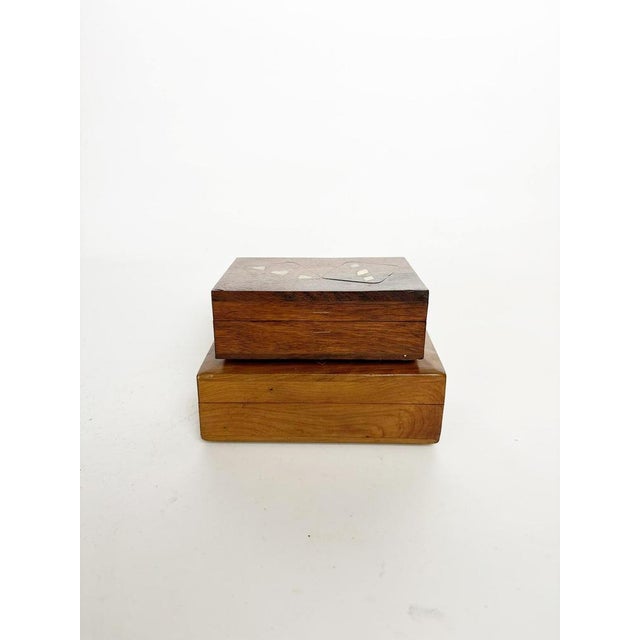 Wooden Boxes with Decorative Inlays, France, 1970s, Set of 2 For Sale - Image 3 of 10