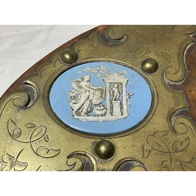 Wood Antique 19th Century Wood Bronze Porcelain Glass Jasperware Inkwell Stand Jar For Sale - Image 7 of 15