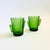 A set of 2 vintage glass cactus shaped tumblers. Dark green in color with vertical wavy ribbed line detailing formed into...